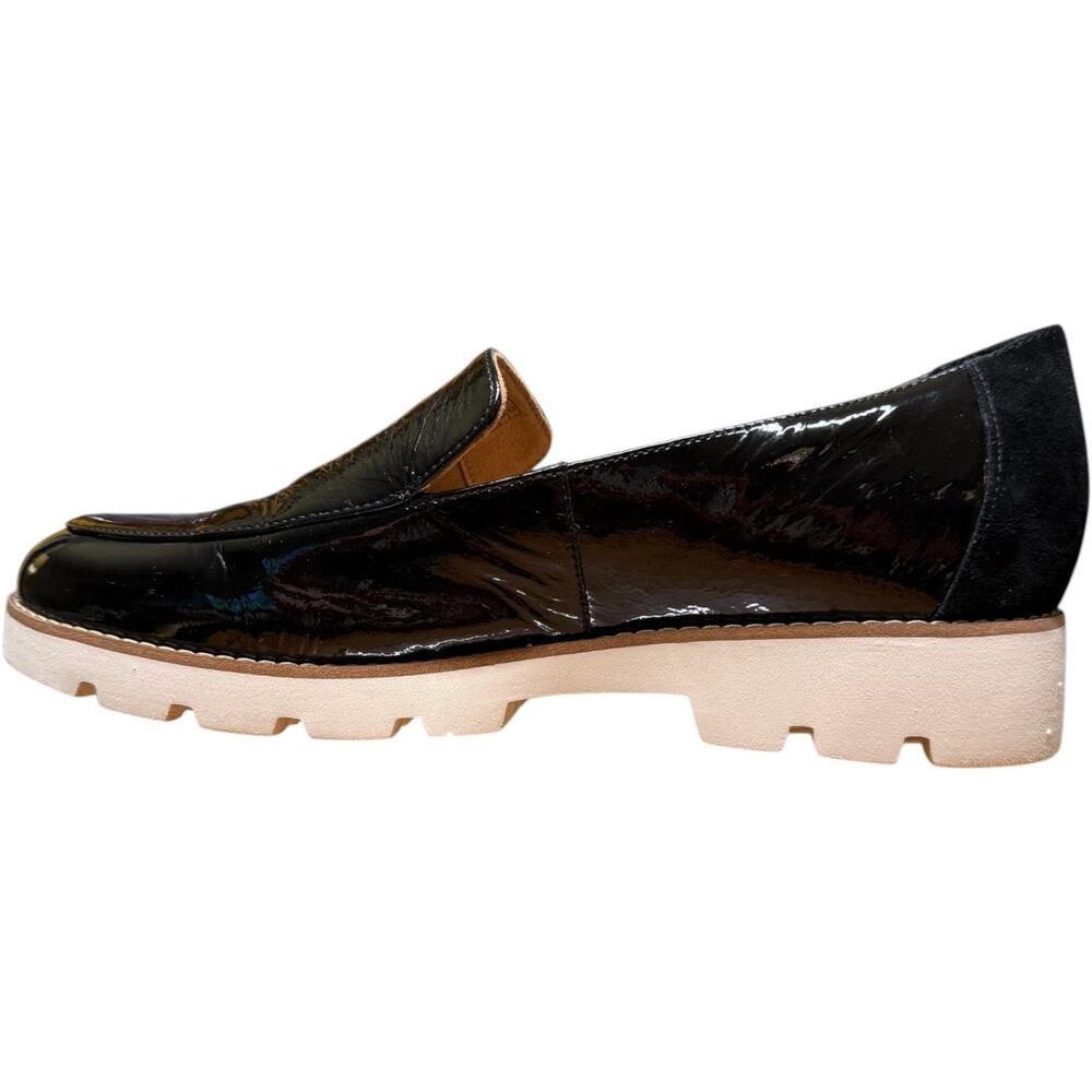 Vionic Kensley Women’s 9 Black Patent Leather Lug Sole Loafers Slip On
